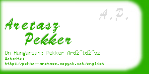 aretasz pekker business card